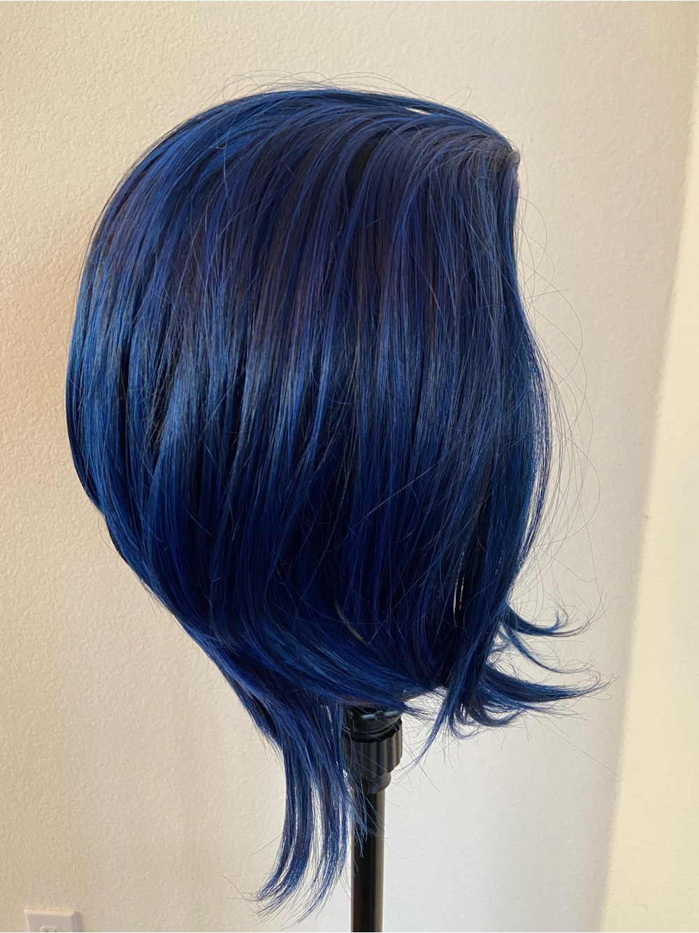 Blue Black Medium Bob Synthetic Wig